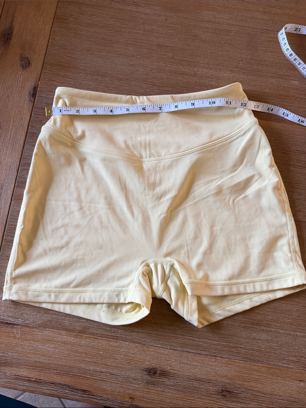 High-Waist Women’s Lightweight Yellow Active Shorts - Picture 2 of 6